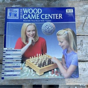 Wood game chess Checkers backgammon poker dice cards dominoes cribbage